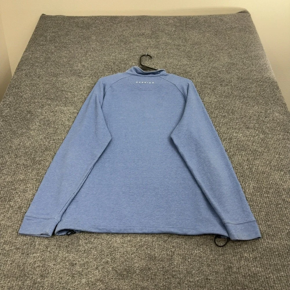 Dunning Golf Quarter Zip Mens L Blue Polyester Cotton‎ Mock Neck Pullover Sport